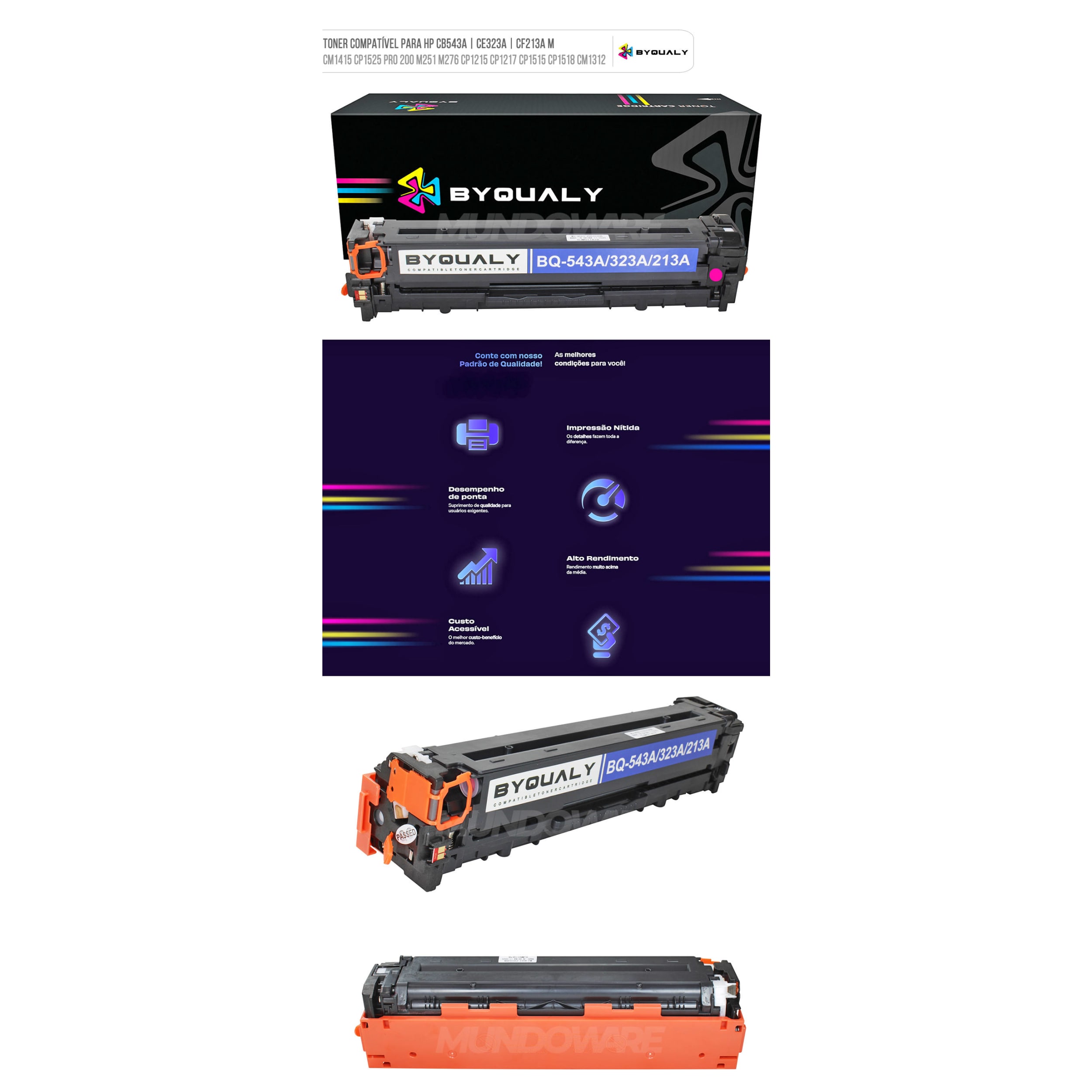 TONER COMPATIVEL 543A/323A/213A MAGENTA UNIVERSAL