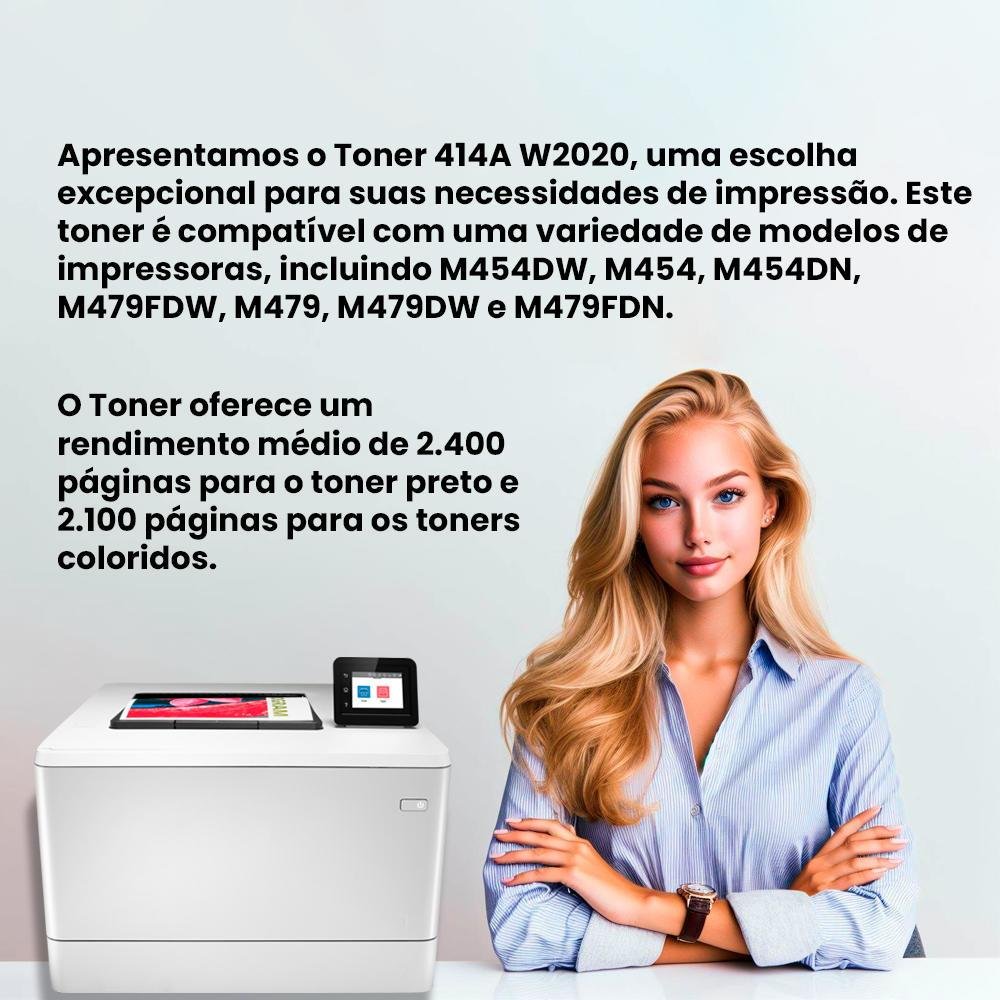 TONER COMPATÍVEL HP W2023A 414A MAGENTA COM CHIP