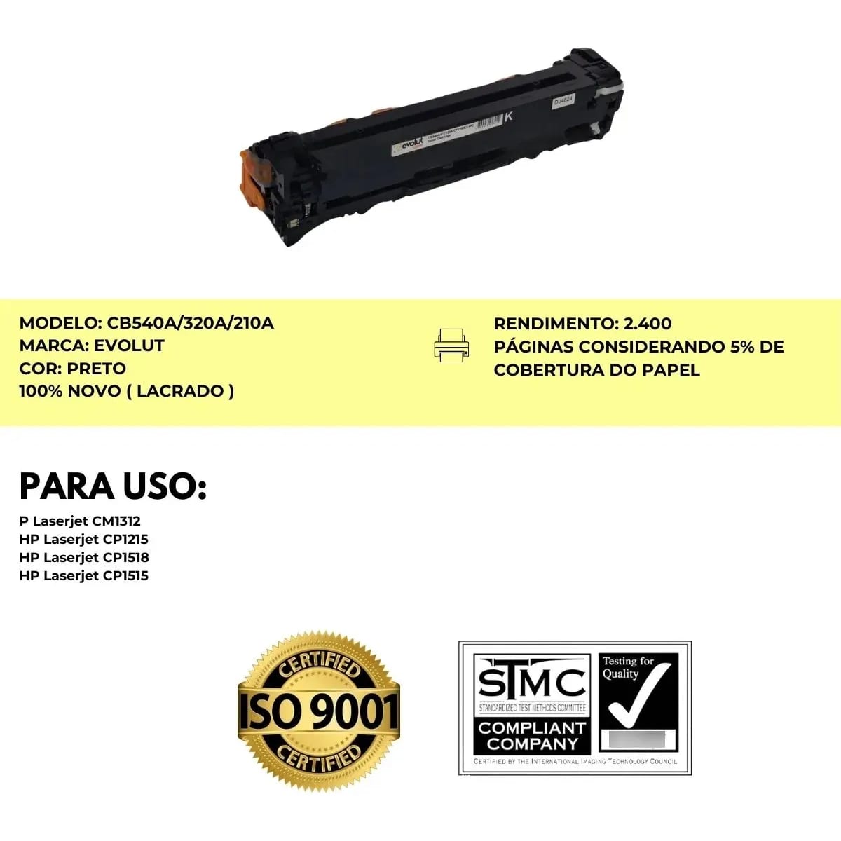 TONER COMPATIVEL HP 540/320/210 PRETO EVOLUT