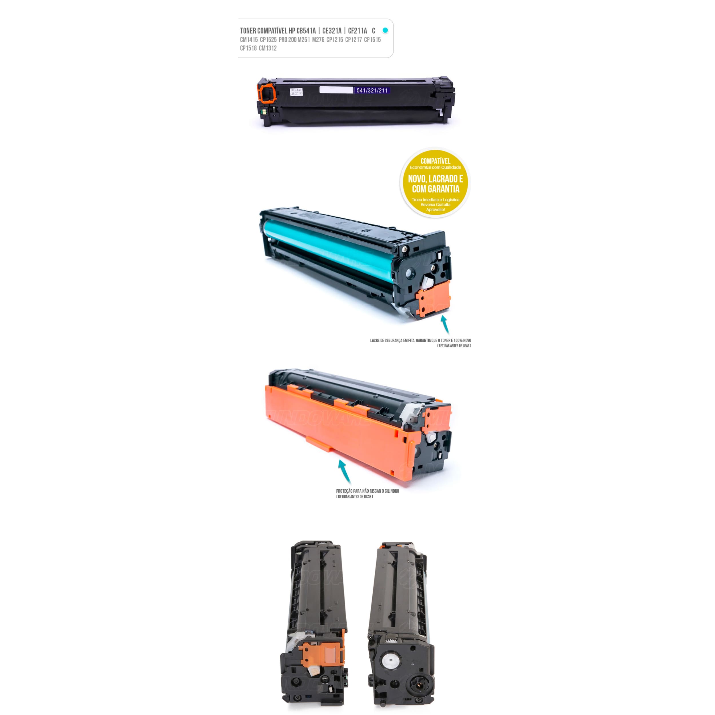 TONER COMPATIVEL HP 541A/321A/211A AZUL UNIVERSAL