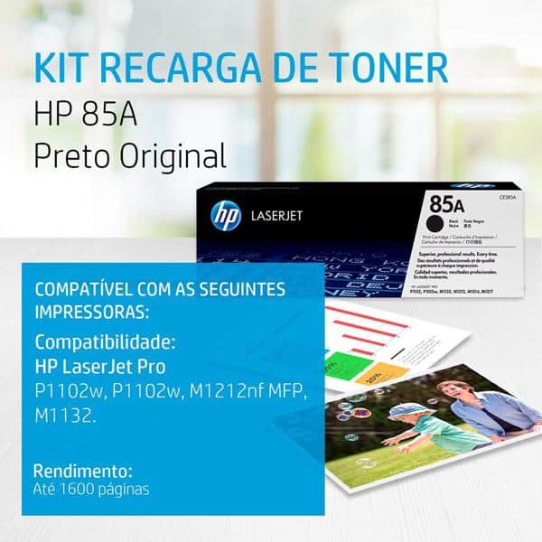 TONER ORIGINAL HP 85A CE285AB PRETO 1,6K